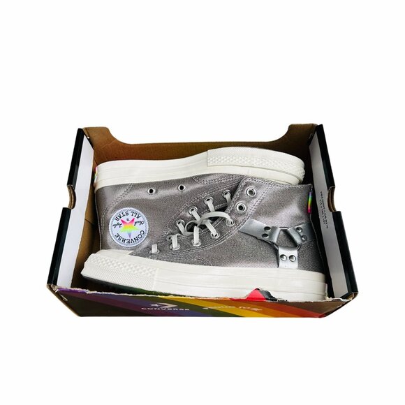Converse Chuck 70 Pride High Top Silver Sz 7 Women Shoes Silver Metallic A10214C - Picture 9 of 14